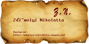 Zámolyi Nikoletta névjegykártya