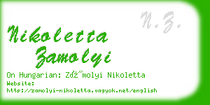 nikoletta zamolyi business card